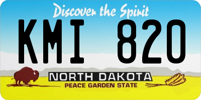ND license plate KMI820