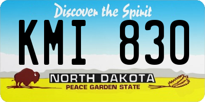 ND license plate KMI830