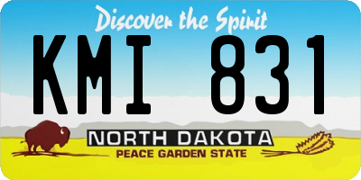 ND license plate KMI831