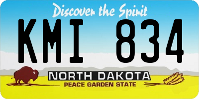 ND license plate KMI834
