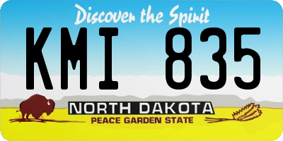 ND license plate KMI835