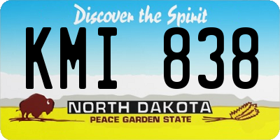 ND license plate KMI838