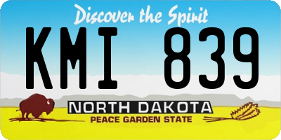 ND license plate KMI839