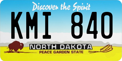 ND license plate KMI840