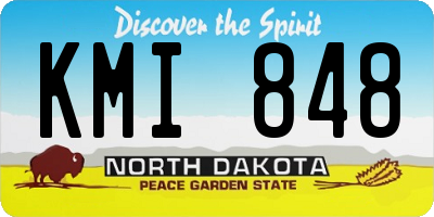 ND license plate KMI848