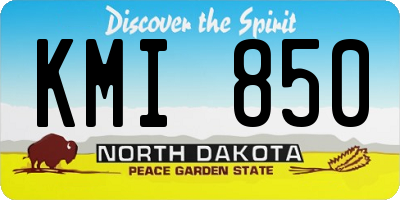 ND license plate KMI850