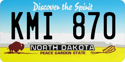 ND license plate KMI870