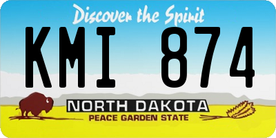 ND license plate KMI874