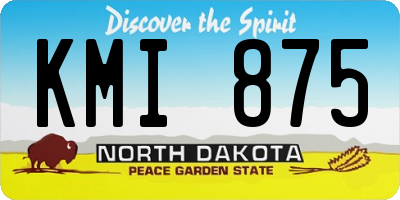 ND license plate KMI875