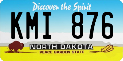ND license plate KMI876