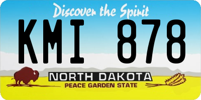 ND license plate KMI878