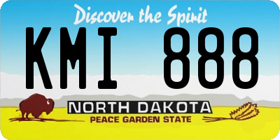 ND license plate KMI888