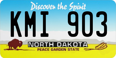 ND license plate KMI903
