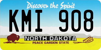 ND license plate KMI908