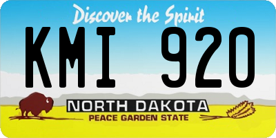 ND license plate KMI920