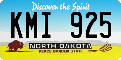ND license plate KMI925