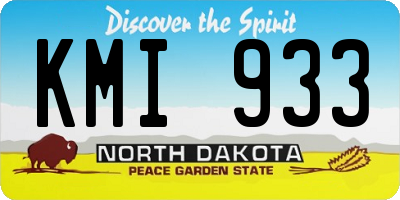 ND license plate KMI933