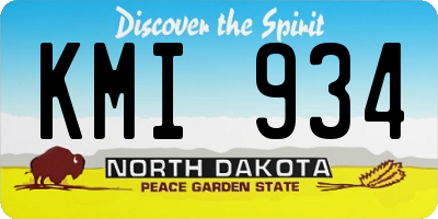 ND license plate KMI934