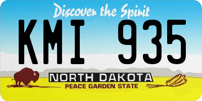 ND license plate KMI935