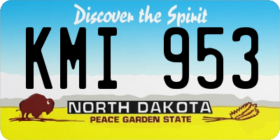 ND license plate KMI953