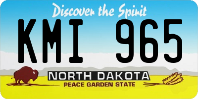 ND license plate KMI965