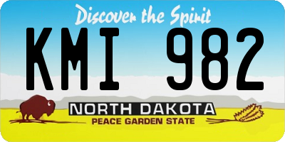 ND license plate KMI982