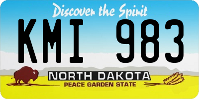 ND license plate KMI983