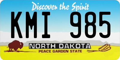 ND license plate KMI985