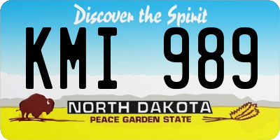 ND license plate KMI989