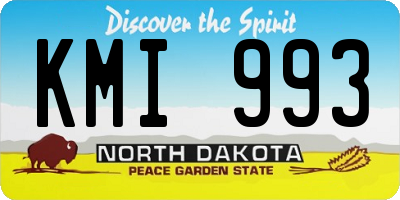 ND license plate KMI993