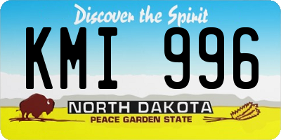 ND license plate KMI996
