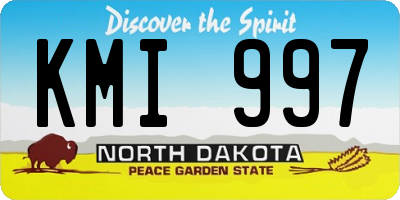 ND license plate KMI997