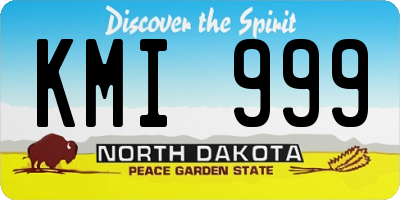 ND license plate KMI999