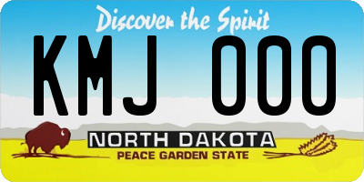 ND license plate KMJ000