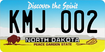 ND license plate KMJ002