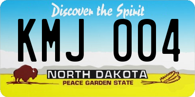 ND license plate KMJ004