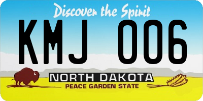 ND license plate KMJ006