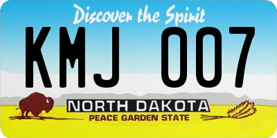 ND license plate KMJ007