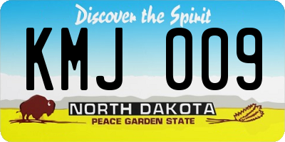 ND license plate KMJ009