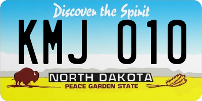 ND license plate KMJ010