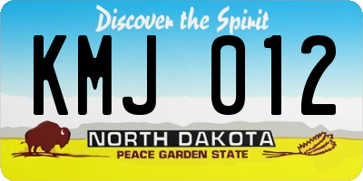 ND license plate KMJ012