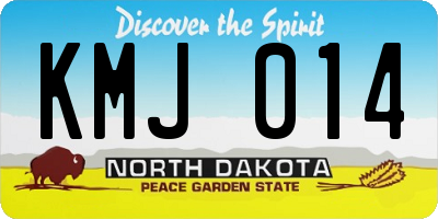 ND license plate KMJ014