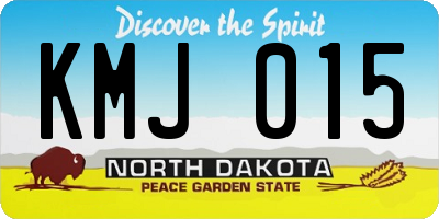ND license plate KMJ015