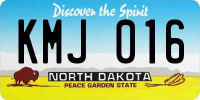 ND license plate KMJ016