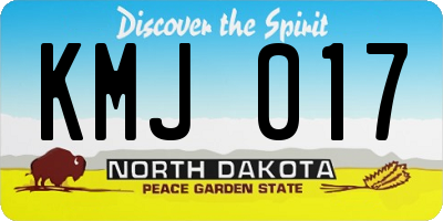 ND license plate KMJ017
