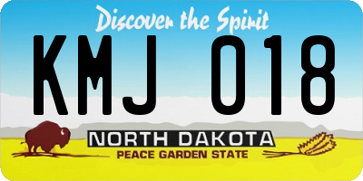 ND license plate KMJ018