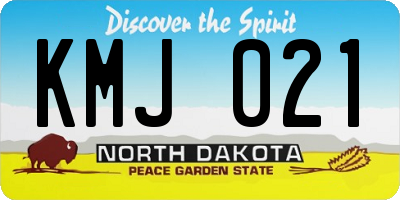 ND license plate KMJ021