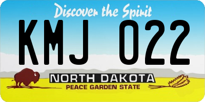 ND license plate KMJ022