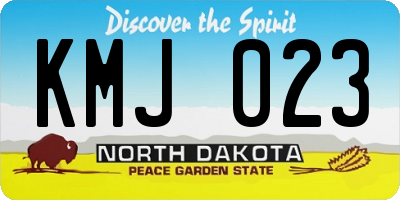 ND license plate KMJ023