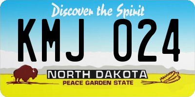 ND license plate KMJ024